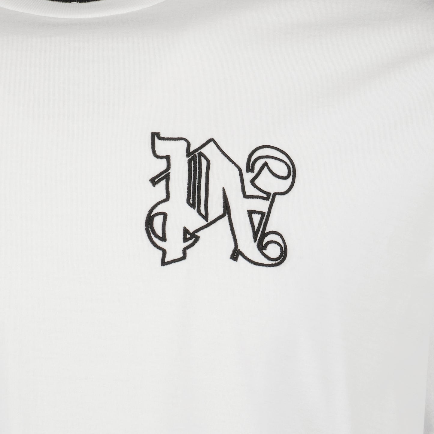 RvceShops - PMAA089E23JER0010110 - Shirt 'White Black'  Fendi Kids FF-logo  embroidery sweatshirt - Palm Angels White Monogram T