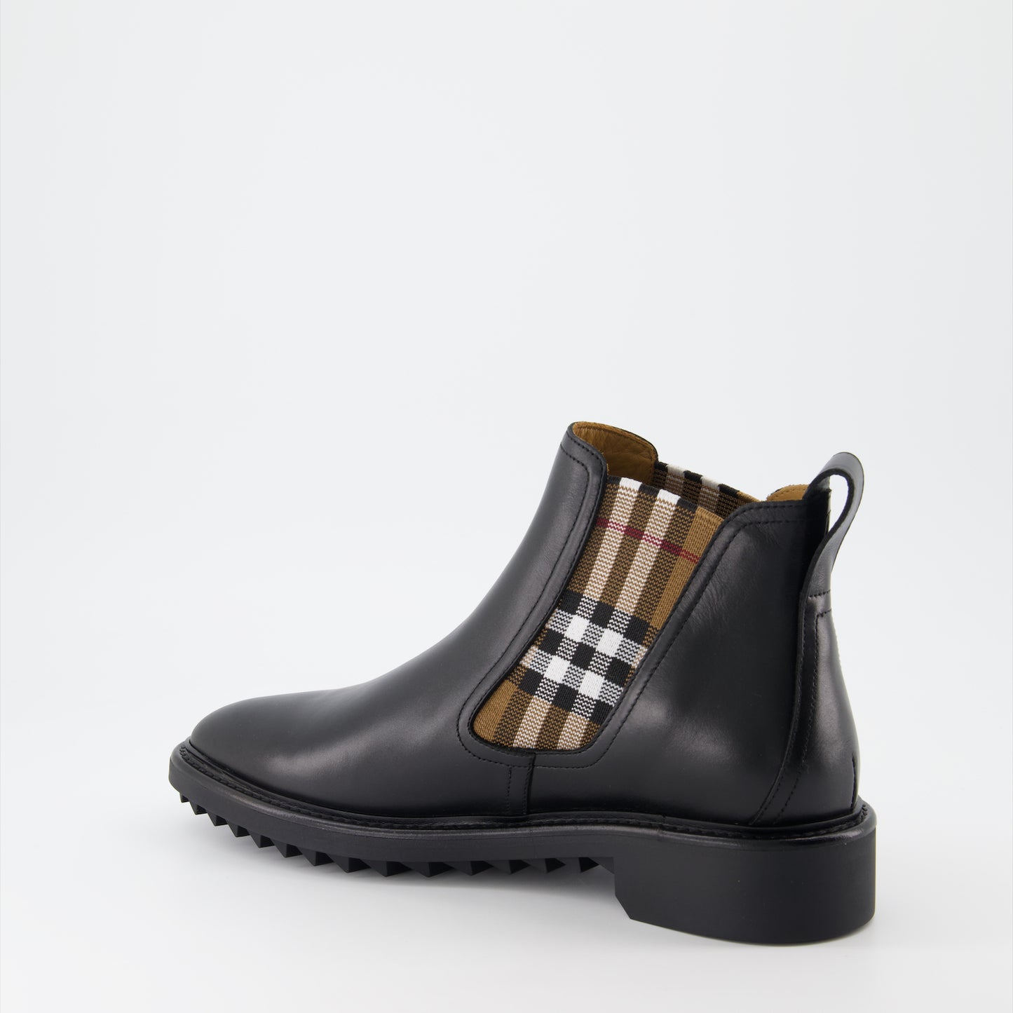 Checked ankle boots