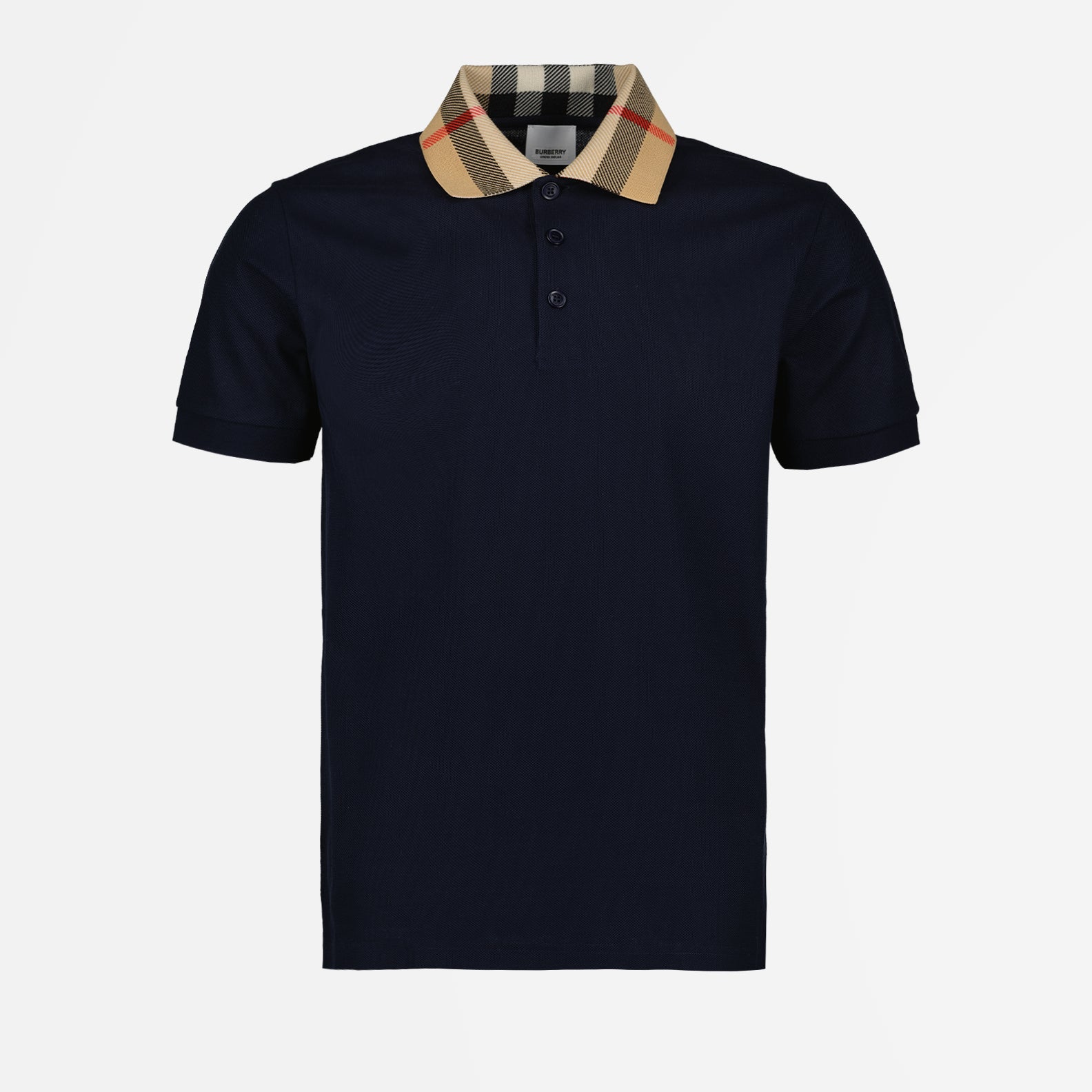 Check collar polo shirt