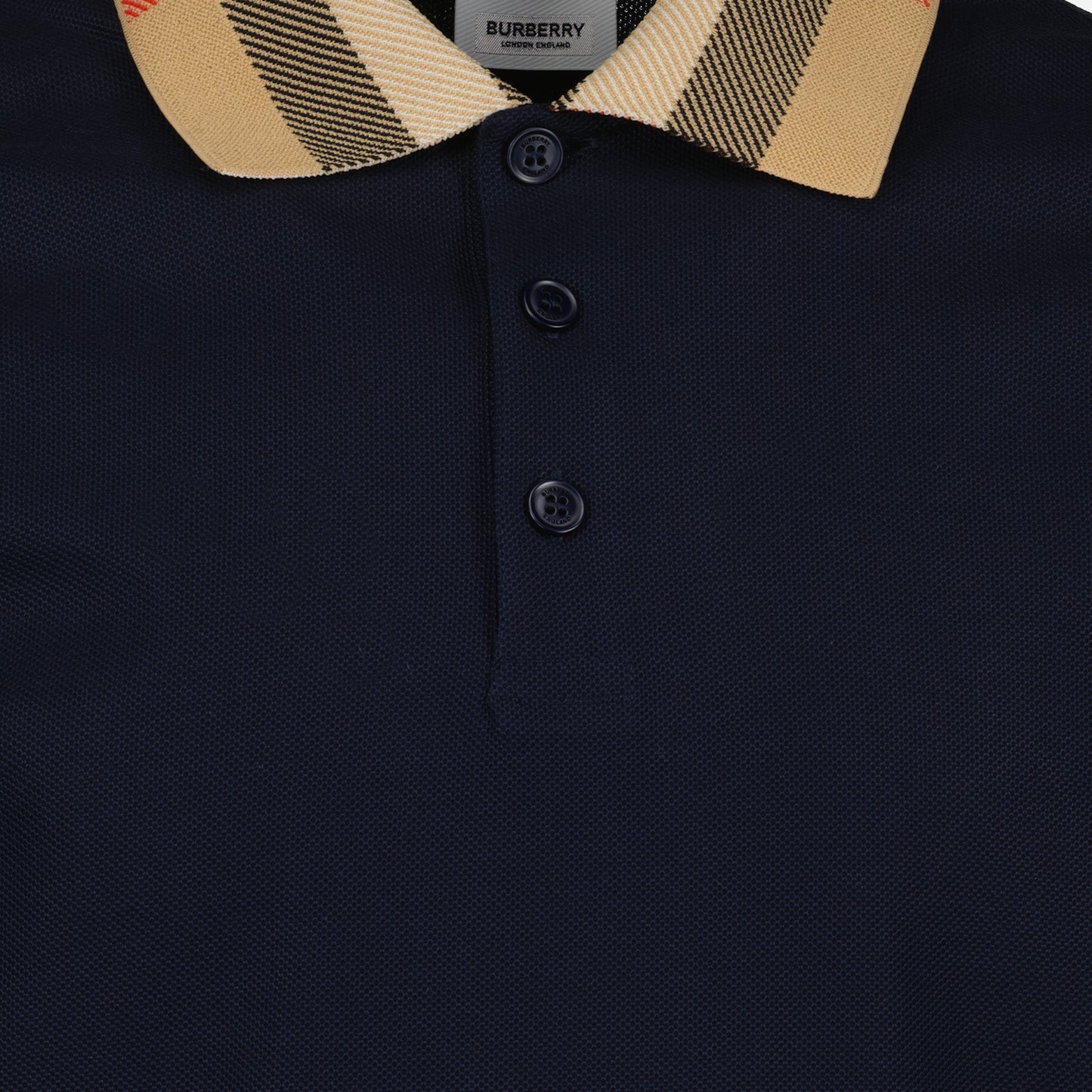 Check collar polo shirt