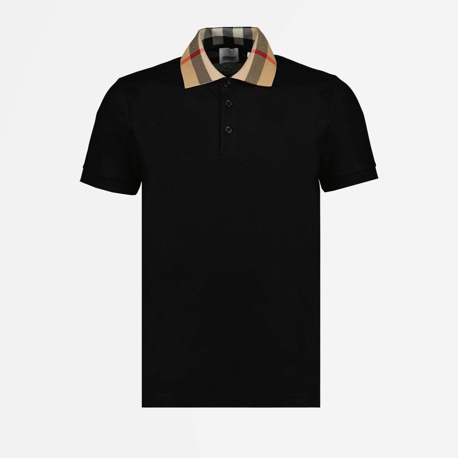 Check collar polo shirt