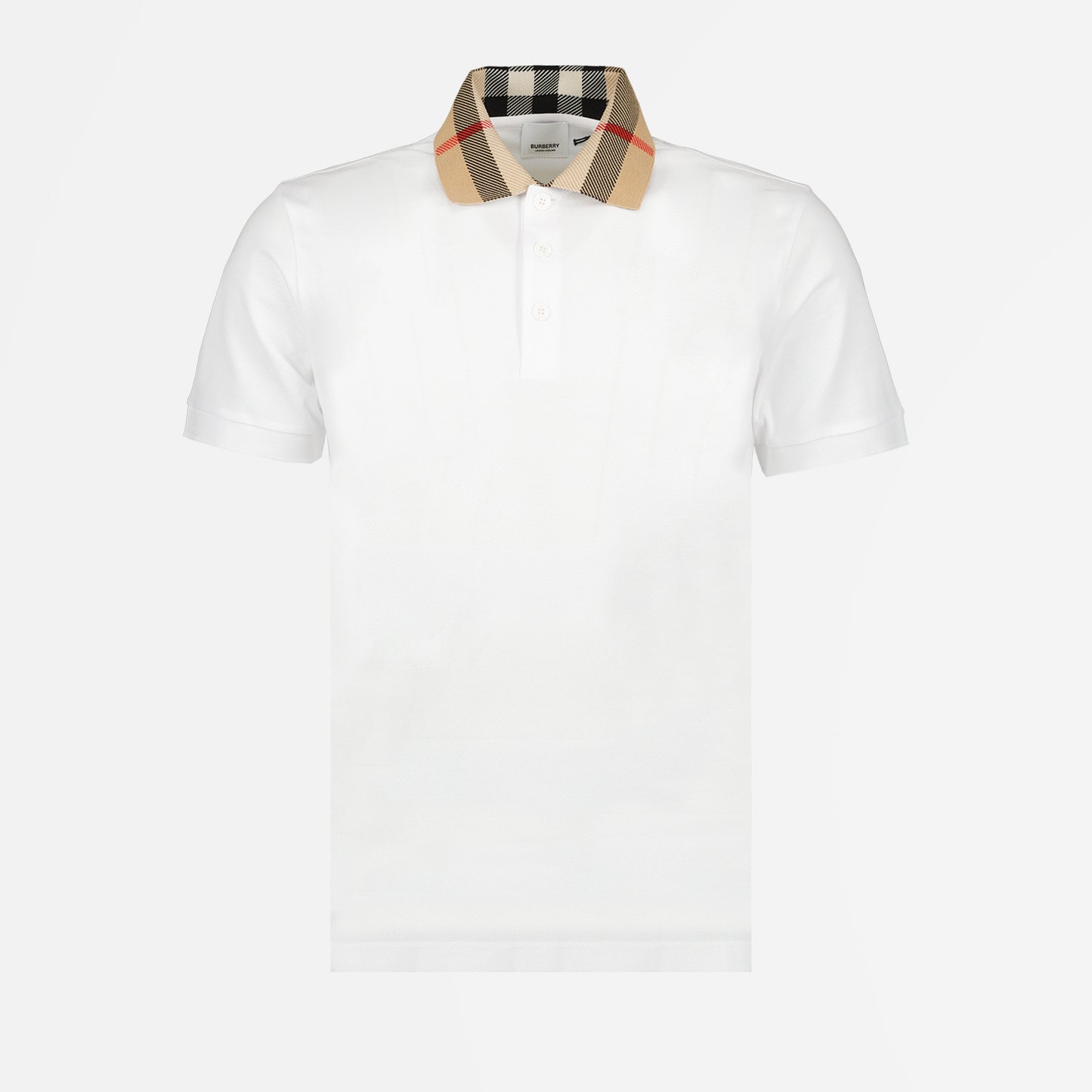 Check collar polo shirt