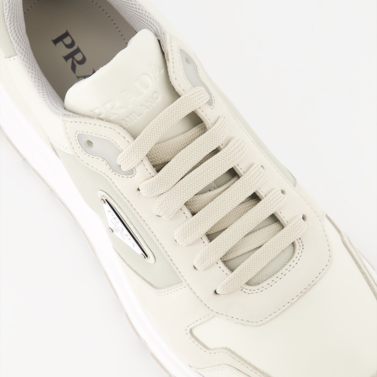 Nubuck and nylon sneakers