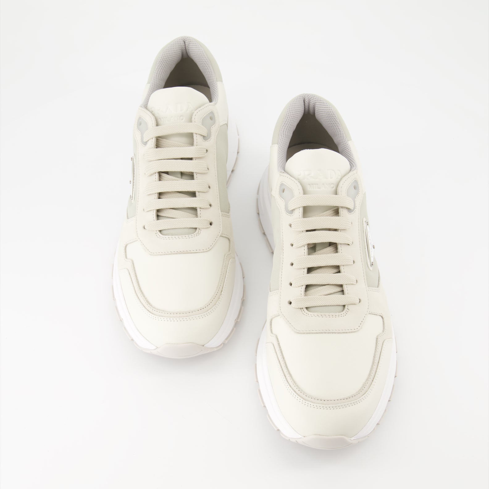 Nubuck and nylon sneakers