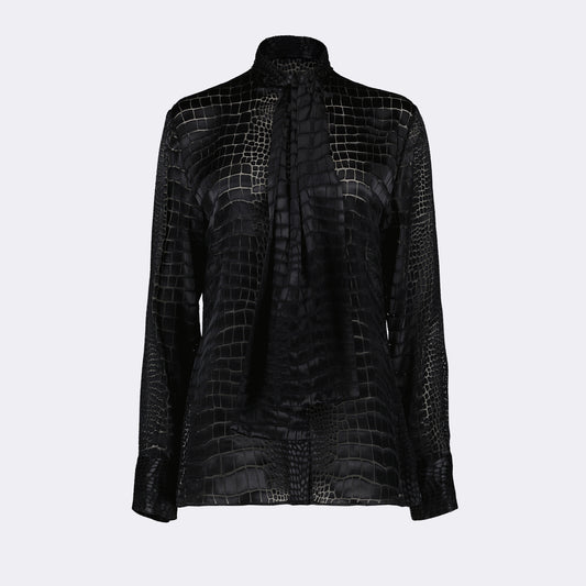 Croc effect Lavallière shirt