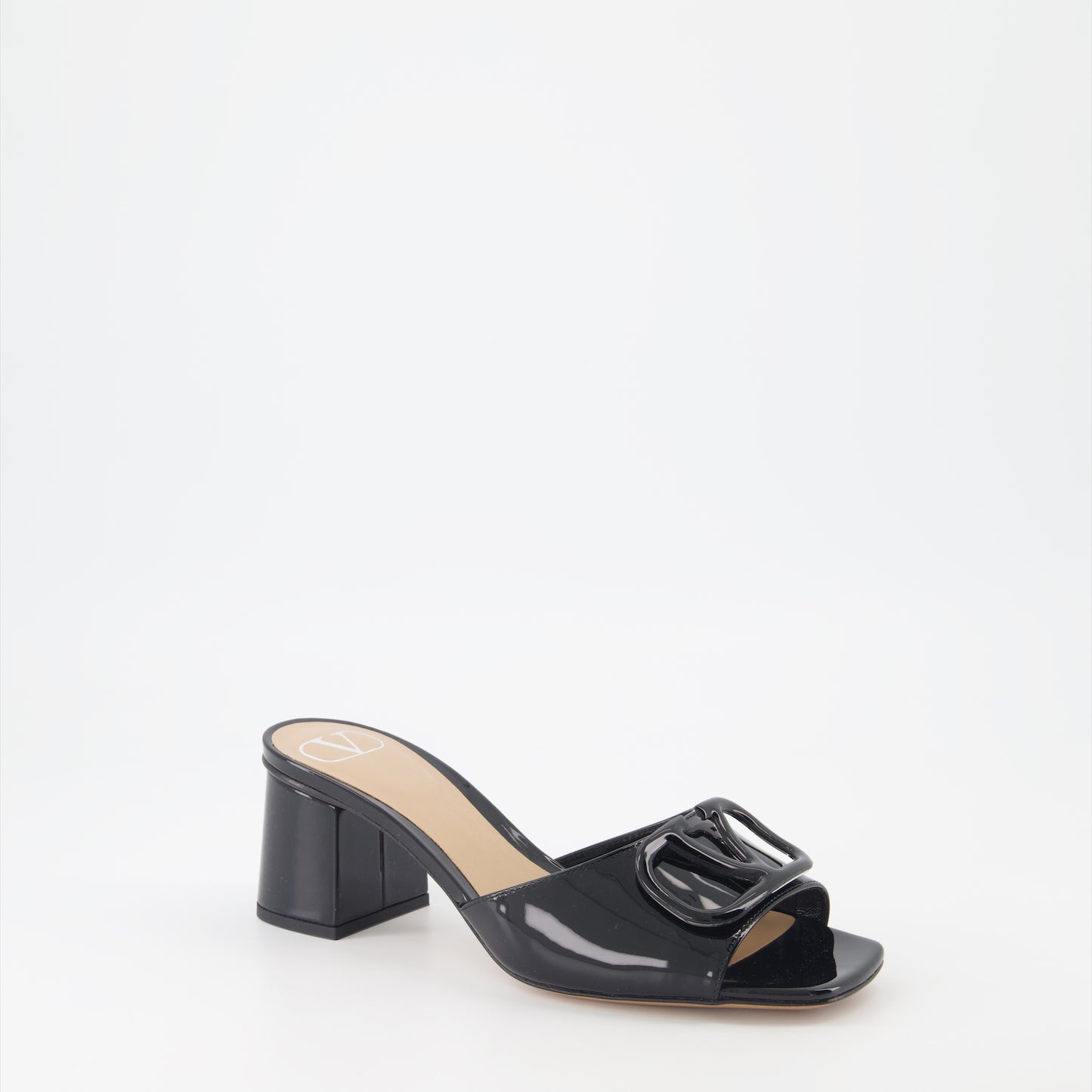 VLogo heeled mules