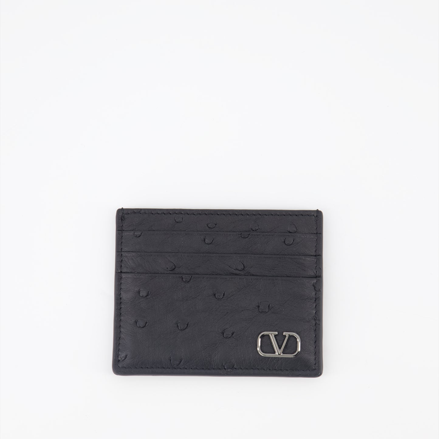 Ostrich leather card holder