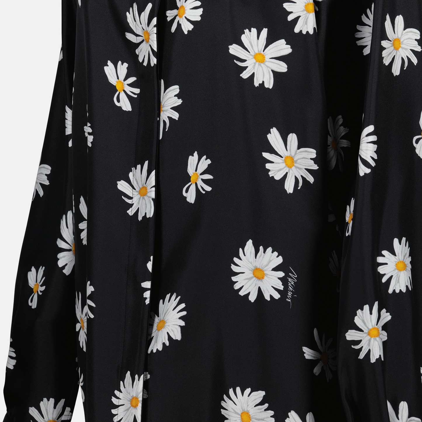 Chemise noire à fleurs