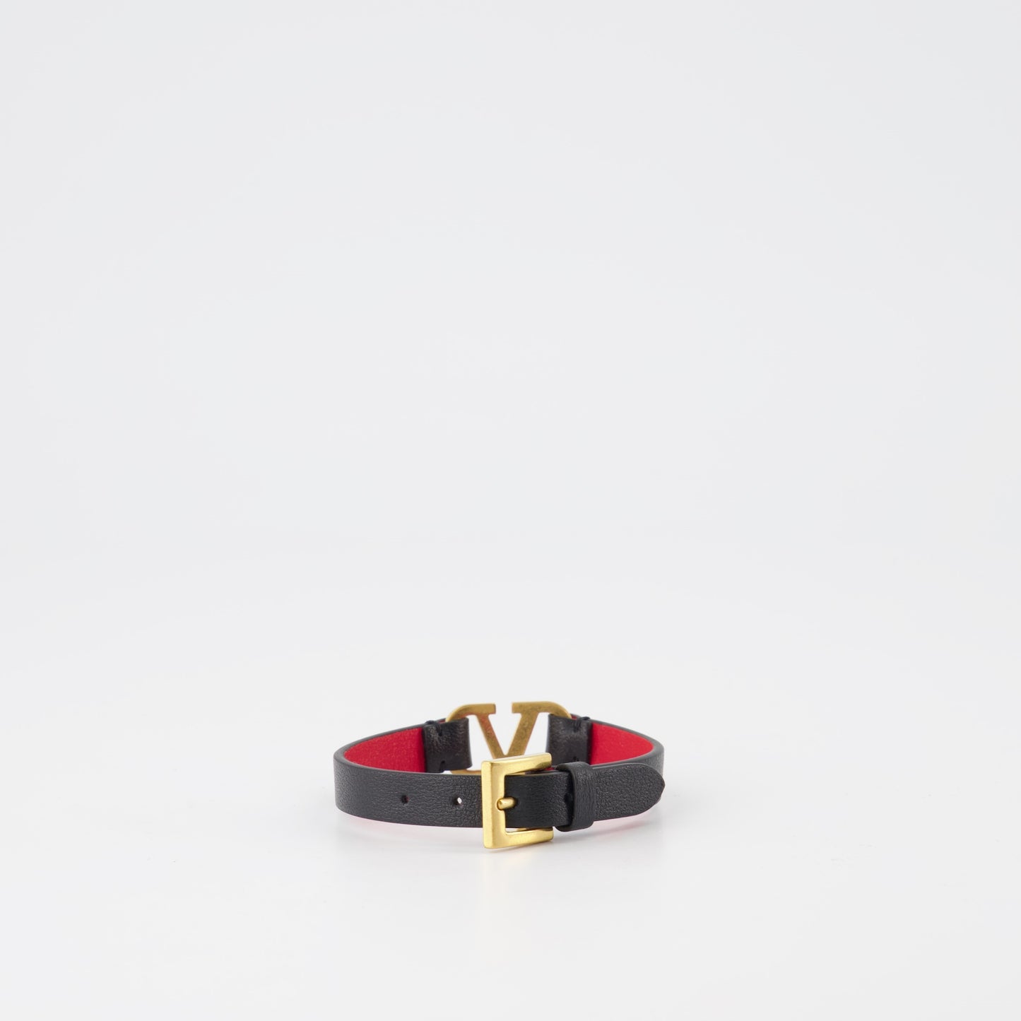 Bracelet VLogo en cuir noir