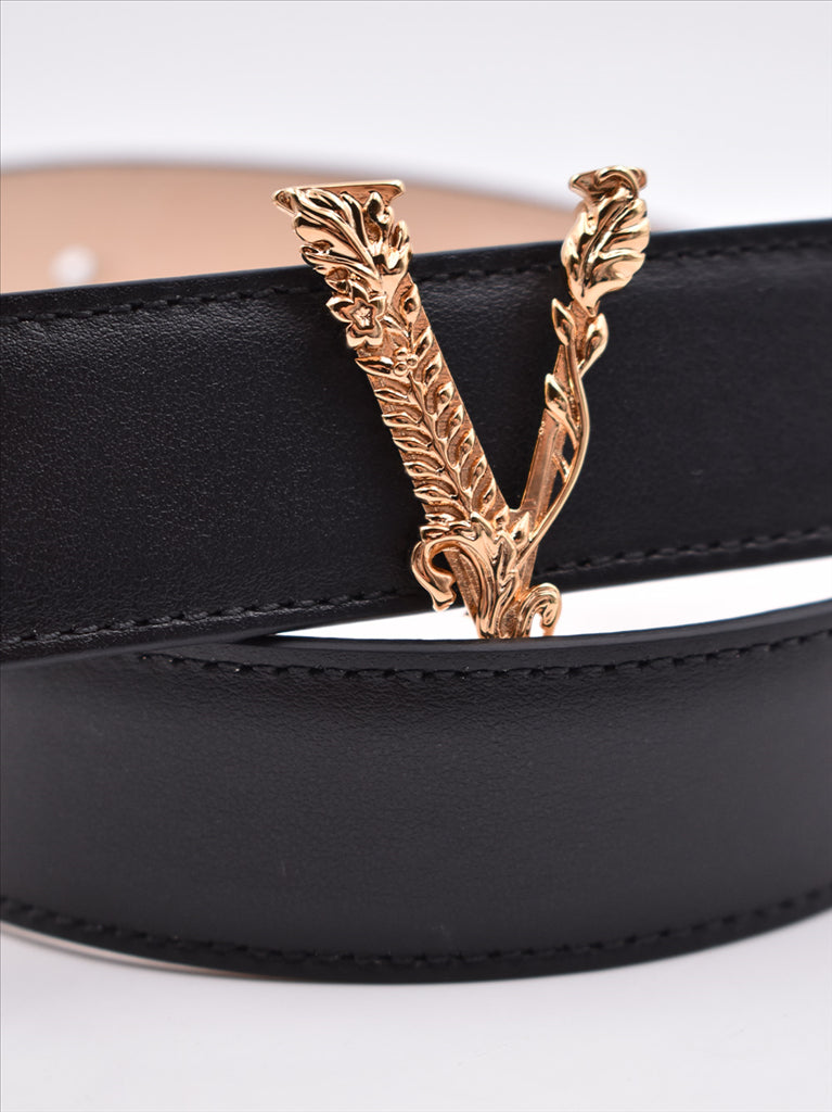 Ceinture Virtus Versace pour Femme Noir