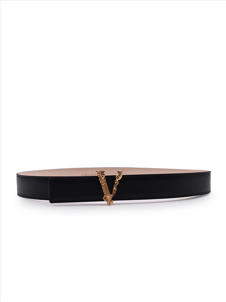 Ceinture Virtus Versace pour Femme Noir