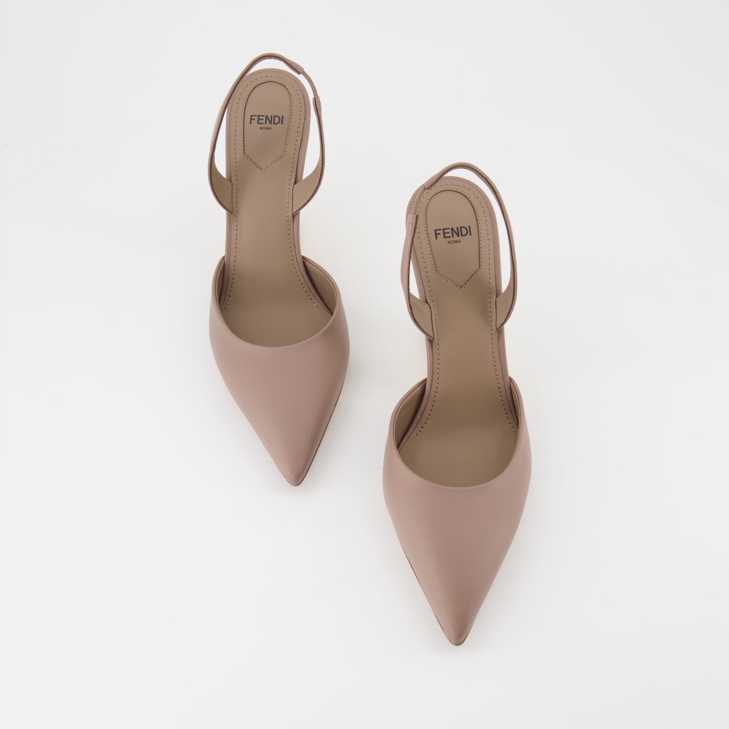 Escarpins Fendi First en cuir beige