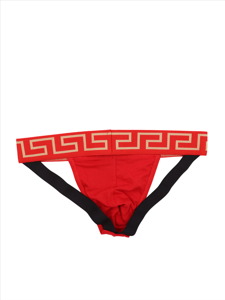 Jock Strap Greca Versace pour Homme Rouge