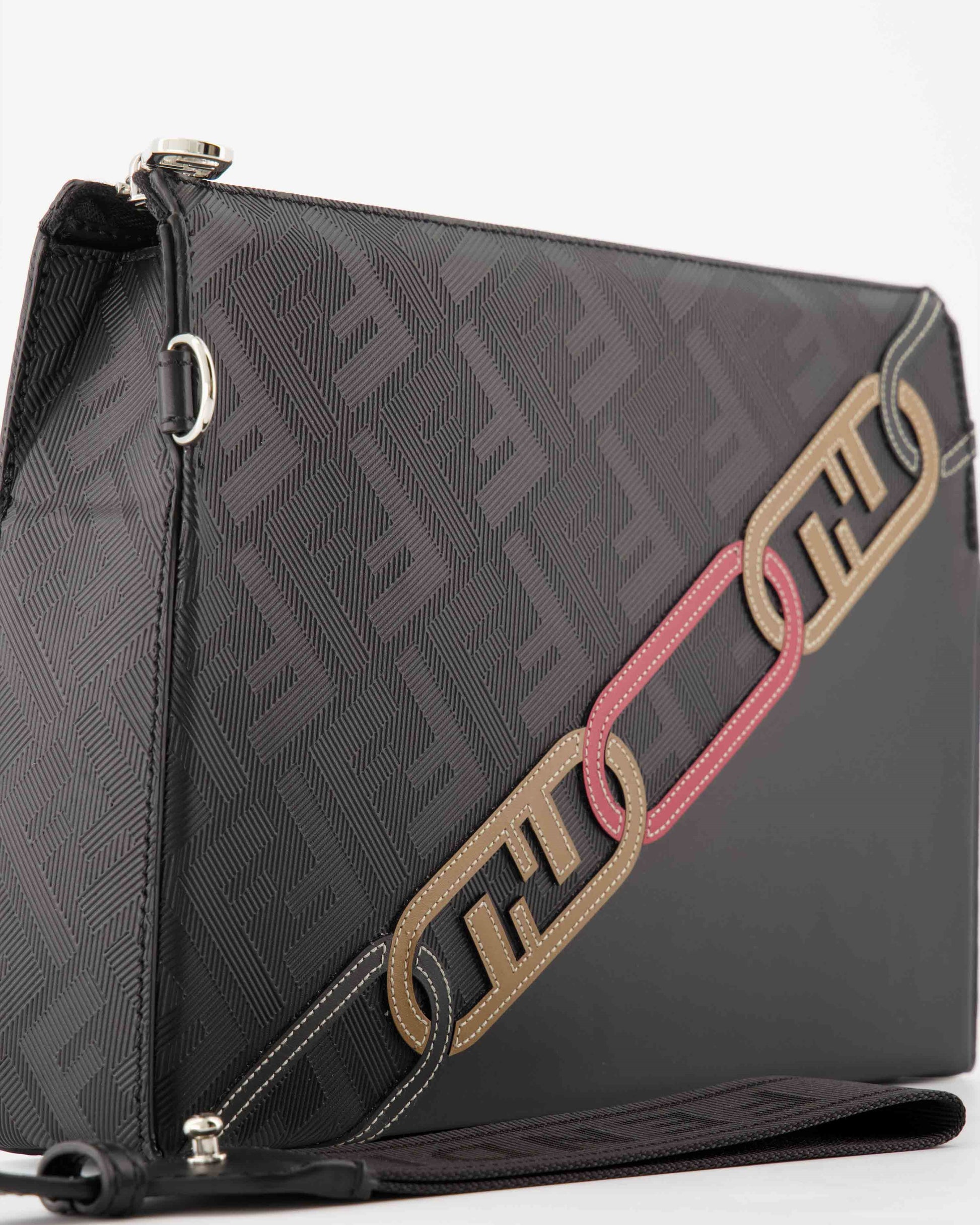 Fendi Black Leather Pochette Crossbody Bag Fendi