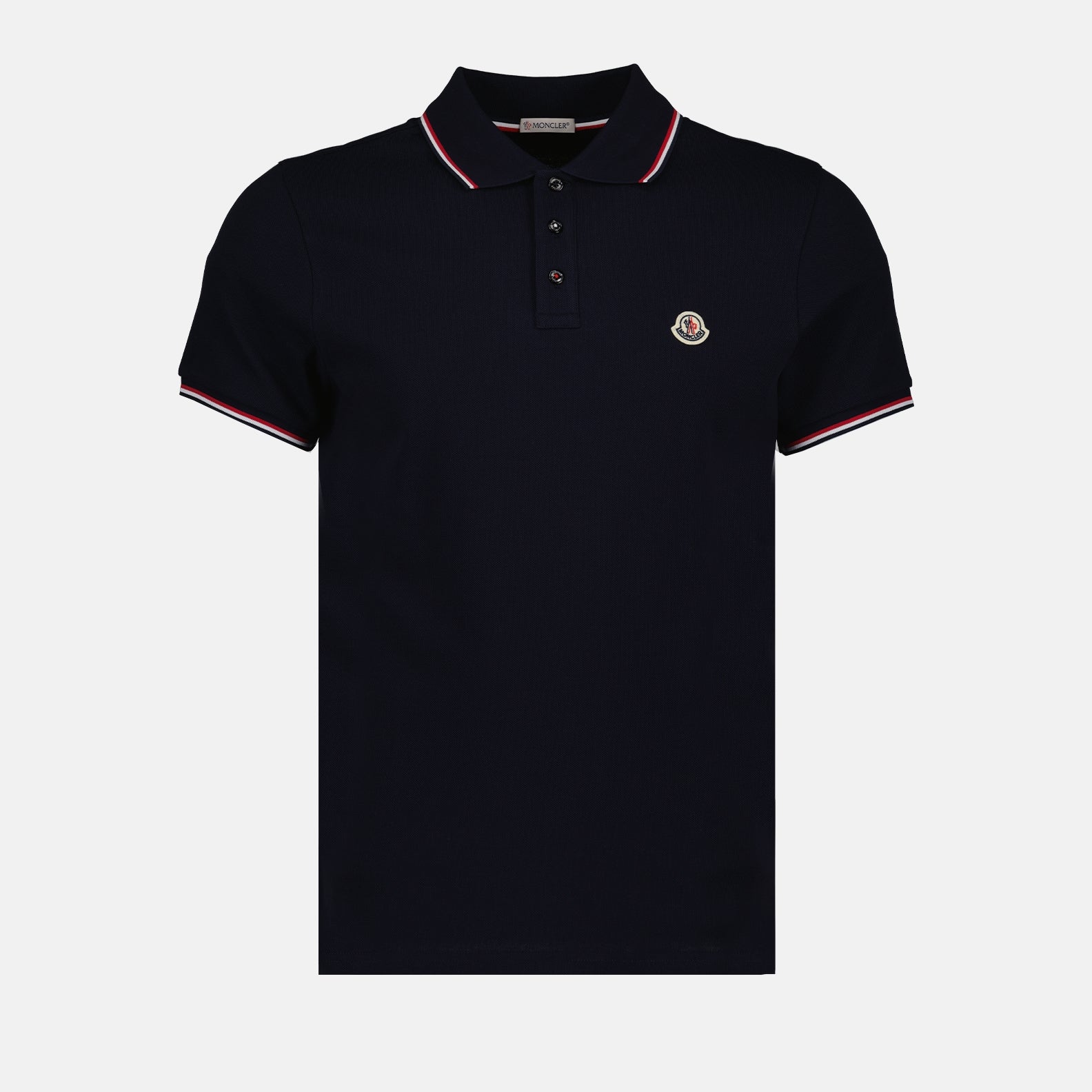 Polo shirt with logo and piping