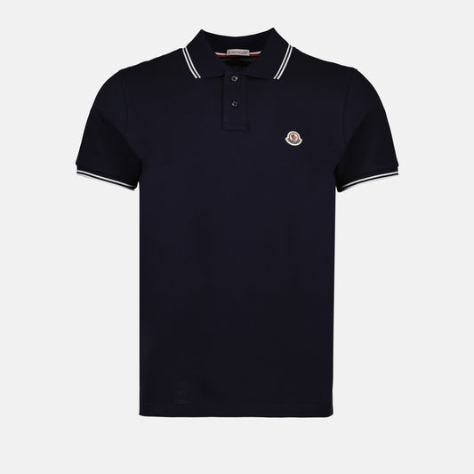 Polo shirt with logo and piping