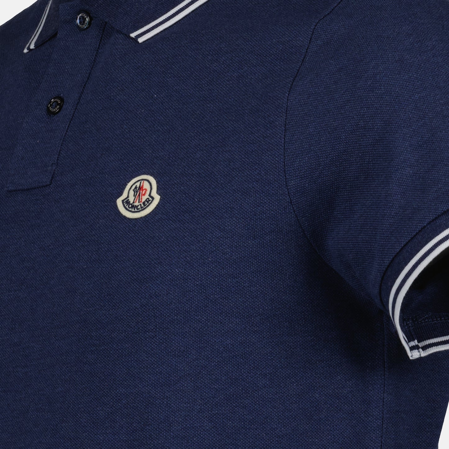 Polo shirt with logo and piping