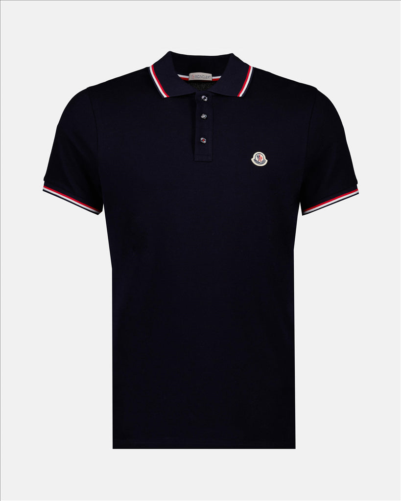 Polo shirt with logo and piping