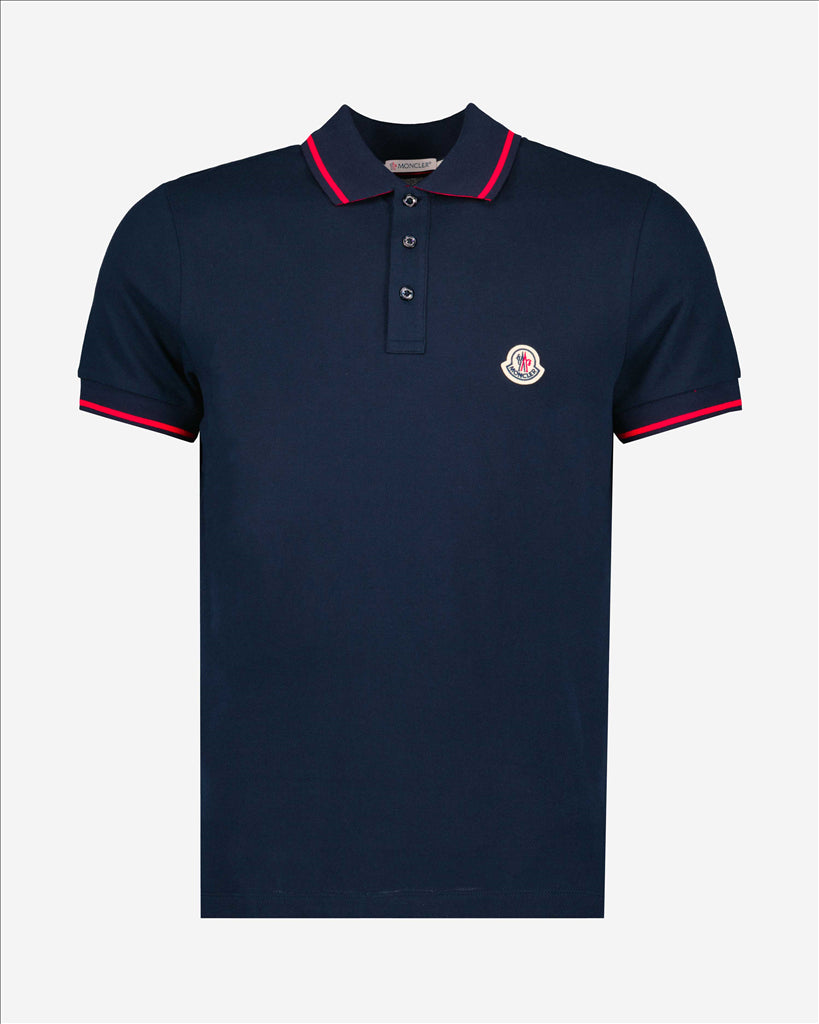 Polo shirt with logo and piping