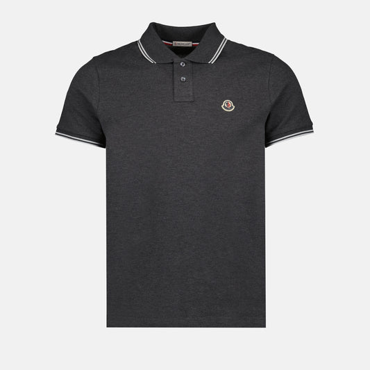 Polo shirt with logo and piping