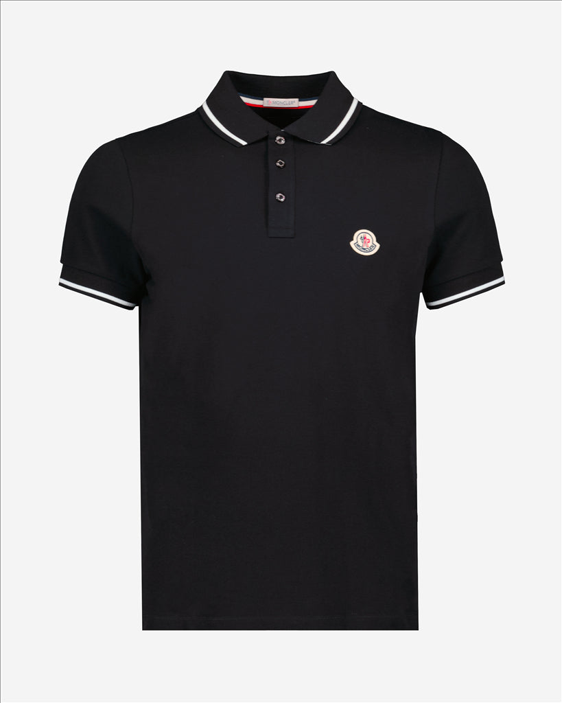 Polo shirt with logo and piping