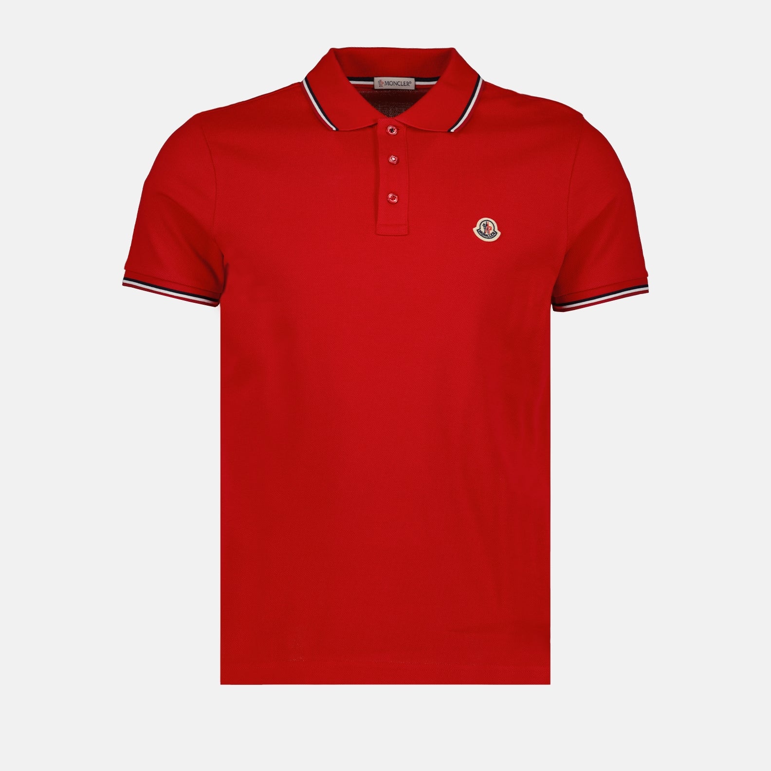 Polo à logo et liseré Rouge