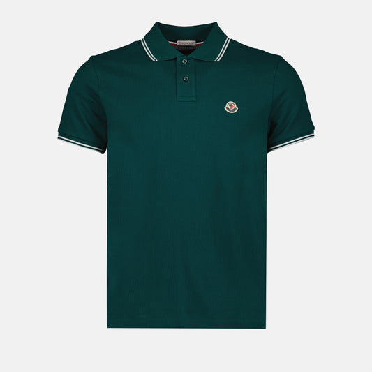 Polo shirt with logo and piping